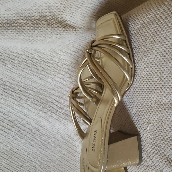 Michael Kors. Gold Heeled Sandals - Picture 4 of 8